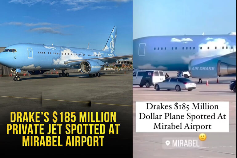 Drake’s exclusive Boeing 767 jet worth $185 million was spotted at Mirabel Airport