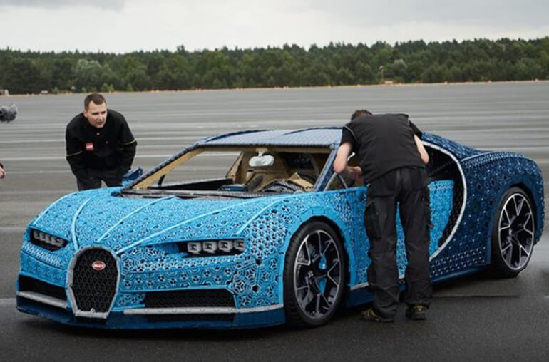 The life-sized Driveable Bugatti Chiron Supercar Is Built Entirely From Legos