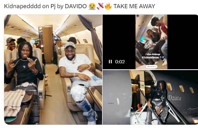 Upcoming Nigerian Artist Shows Off Moment Singer Davido Takes Him on an Exclusive Ride in His Private Jet