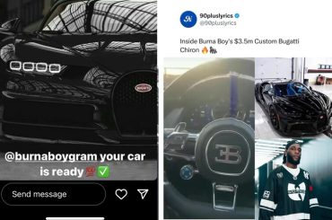 Leaked Video Shows Off Burna Boy’s N3.5 billion Customized Bugatti Chiron Interior, Fans Left Speechless